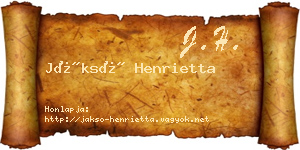 Jáksó Henrietta névjegykártya
